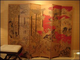 Chinese painted silk screen