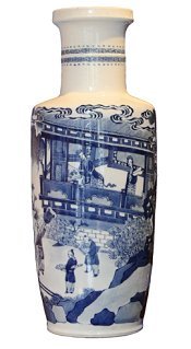 Cobalt and white rouleau vase