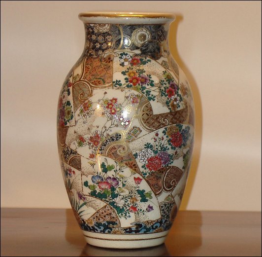 Kyoto Satsuma ovoid vase