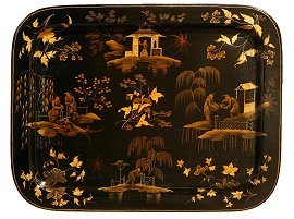 Regency period lacquer and gilt papier mache tray