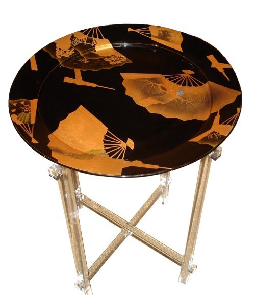 Japanese lacquer and gilt tray